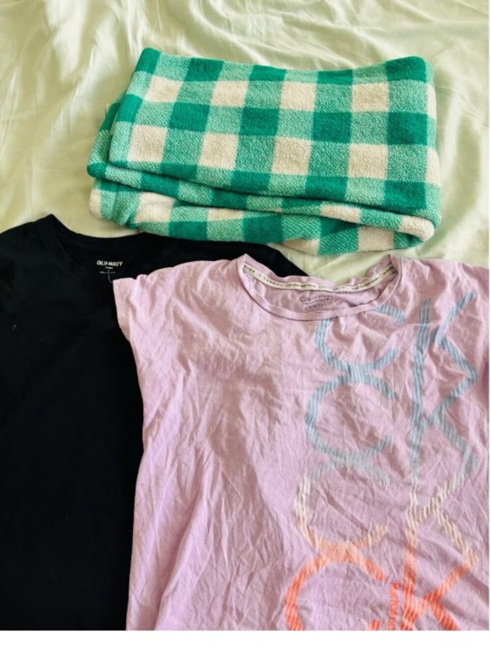 Old Navy Calvin Klein Girls Size L 3pc T-Shirts Gingham Pants Lot
